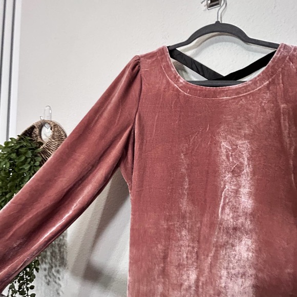 Anthropologie Open Back Velvet Top Taupe Free People Size Large - Picture 5 of 9